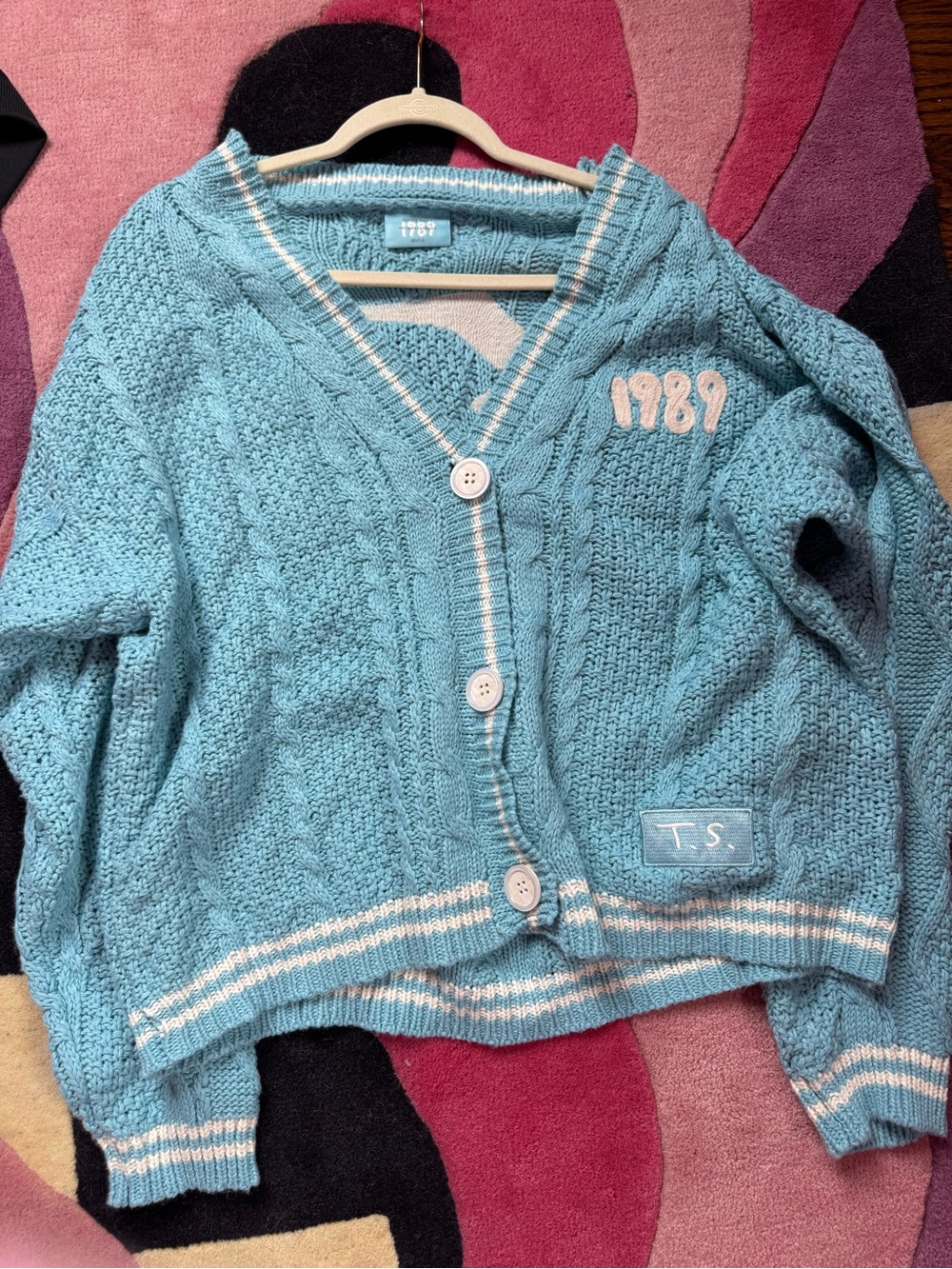 Taylor Swift Official 1989 Seagull Cable Knit Oversized Cardigan Blue M/L Rare - Picture 11 of 11